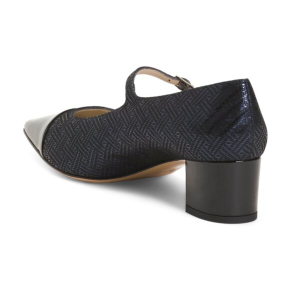 AMALFI Made In Italy Leather Pluto Cap Toe Heels - Picture 2 of 3